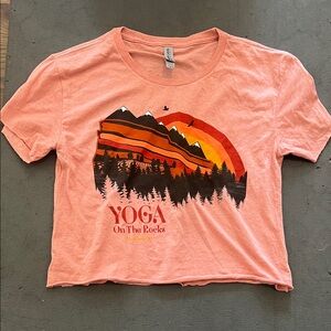 Cropped Yoga on the Rocks at Red Rocks women’s t-shirt